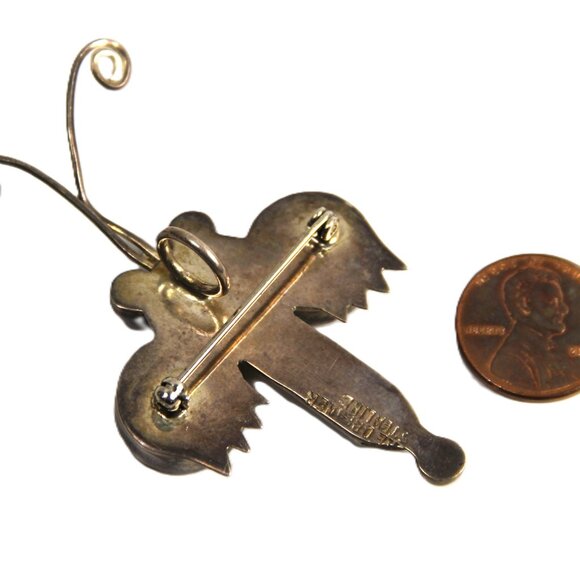 ECHO OF THE DREAMER STERLING SILVER INSECT PENDANT BROOCH - Picture 3 of 3